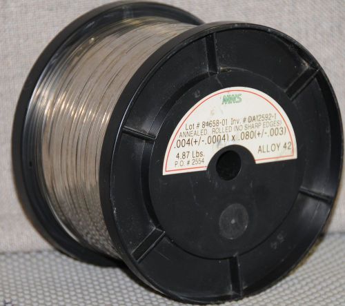 Nos mws annealed rolled alloy 42 nife wire 4.87 lbs. roll .004 x .080 wire for sale