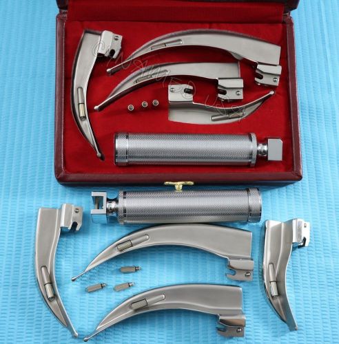 German new laryngoscope mac set of 4 blade and one handle emt anastasia +3 bulb for sale