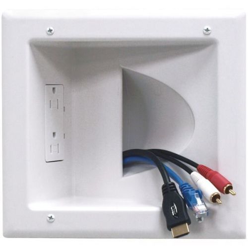 Datacomm electronics 450031wh low-voltage media plate w/duplex receptacle for sale