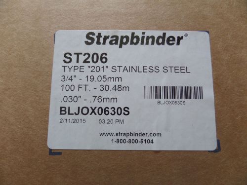 ITW STRAPBINDER 3/4&#034; ST 206 Stainless Steel Banding 100ft roll .030 inch .76mm