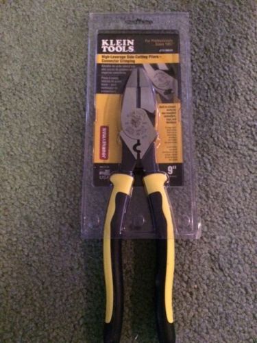 Klein Tools 9&#034; High Leverage Side Cutting Pliers Connector Crimping J213-9NECR