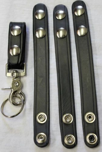 BOSTON LEATHER 7500-1 BELT KEEPER COMBO PACK DELUXE PLAIN BLACK LEATHER