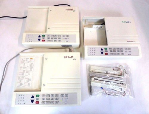 Lot of 3 welch allyn medical schiller at-2 ekg ecg electrocardiograph machine for sale