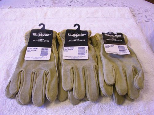 Wells Lamont Style 7087M Lined Leather Gloves (3 Pair)