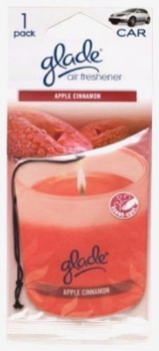 12 Pk Glade Paper Candle Hanging Car &amp;  Home Air Freshener, APPLE CINNAMON Scent