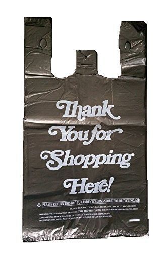 Focus Large Plastic Black Bags 350 Count Extra Heavy Duty 1/6 Grocery Thank You