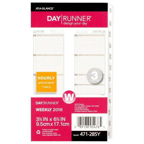 Day Runner Weekly Planner Refill 2016 3.75 x 6.75 Inches Page Size (471-285Y-...