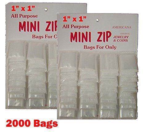 Mini zip lock bags 1 x 1 inch 2000 bags for sale