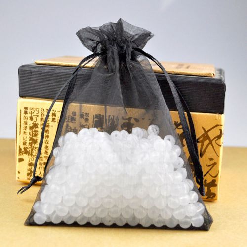 100pcs Organza Jewelry Pouch Candy Wedding Party Favor Gift Packaging Bag Black