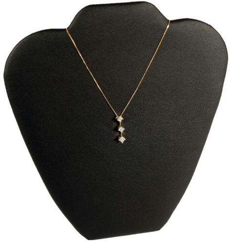 Black Leather Pendant Necklace Jewelry Display 9&#034;