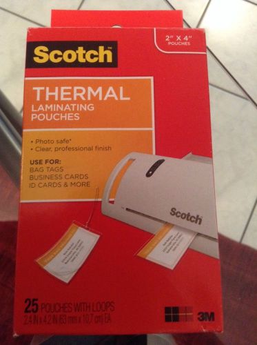 Scotch Thermal Laminating Pouches, 2.48 in x 4.21 in, Luggage Tag Size with