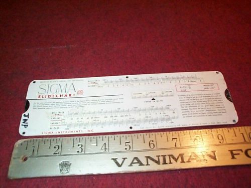 Sigma Instrument Slide Chart 1957 Resistance of Copper as a Function Temperature