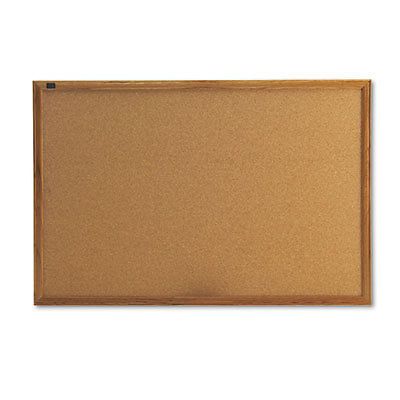 Classic Cork Bulletin Board, 36 x 24, Oak Finish Frame, Sold as 1 Each