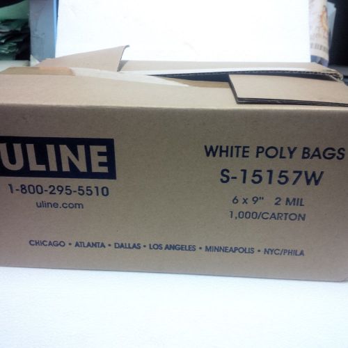 Uline 6x9 white poly bag 2 mil white plastic bag 5 day sale new 100  trboxtapes for sale