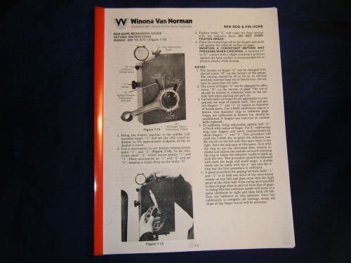 Winona Van Norman Manual: Arnold Rod Bore Measuring Gauge