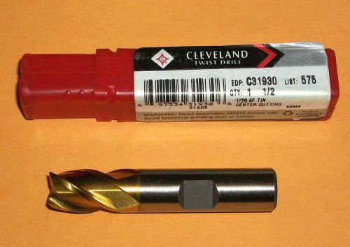 Cleveland  1/2&#034; TiN Coated Powdered Metal End Mill 4 Flute 1/2&#034; LOC NEW