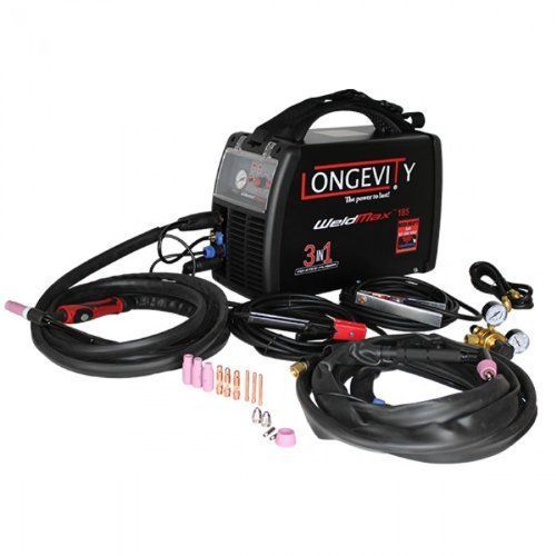 Longevity weldmax 185 180-amp 3-in-1 tig-stick-plasma cutter with igbt for sale