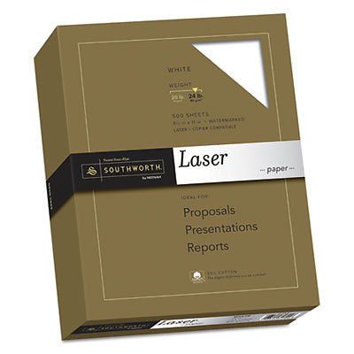 25% Cotton Laser Paper, 24lb, 95 Bright, Smooth Finish, 8 1/2 x 11, 500 Sheets