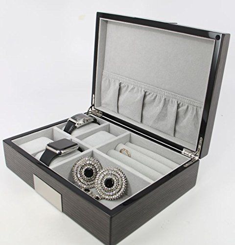Executive High class Cufflink Case &amp; Ring Storage Organizer Mens Jewelry Box