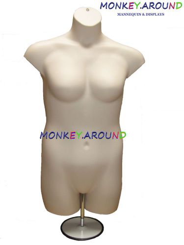 +1 Hanger 1+ Stand Female Full Size 1x2x Mannequin Flesh Body Torso Form Display