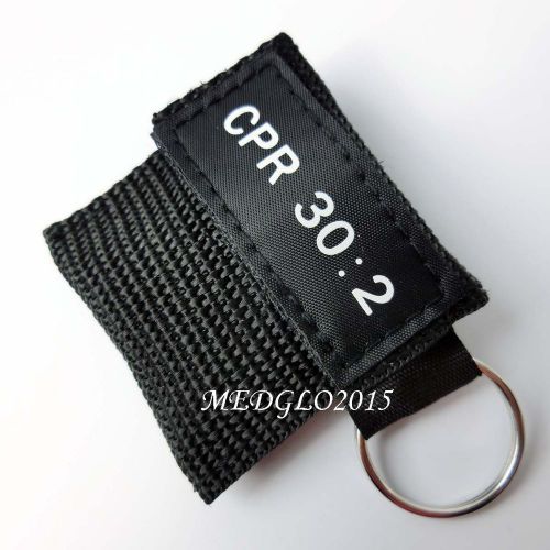 1pcs Black CPR Mask Keychain Face Shield key Chain Disposable imprinted CPR 30:2