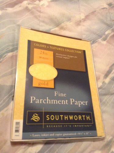 Fine Parchment Paper 81/2&#034;X11&#034; 74 Pages - Open Box Of 80 Sheets-24 Lb Gold