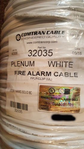 ComTran Cable 32035 14/2C Solid UnShielded Plenum Alarm/Comm Cable White/50ft