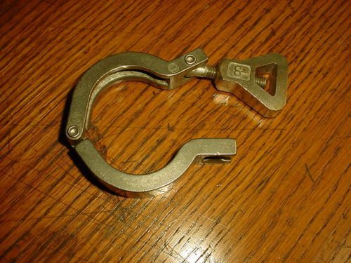 1.5&#034;  tri clamp  lot of (6) six clamps stainless sanitary homebrew diy lab