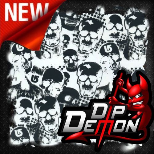 WHITE &amp; TRANSPARENT G SKULLS FILM HYDROGRAPHIC WATER TRANSFER HYDRO DIPPING DIP