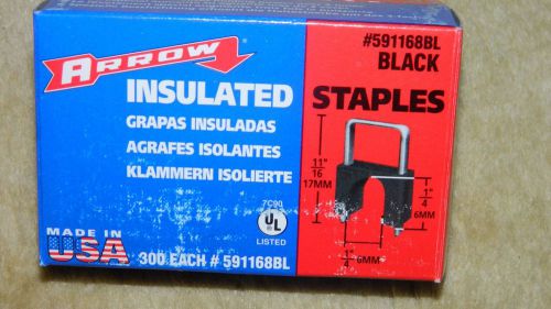 Arrow Fasteners 591168BL T59 1/4&#034; x 1/4&#034; Black Insulated Staples, 300-Pack