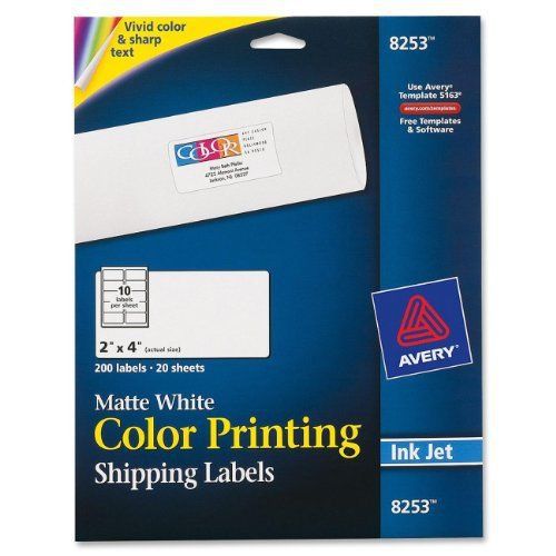 Avery Matte White Color Inkjet Printing Labels (8253)