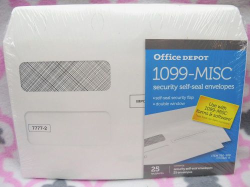 25 Self-Seal Tax Envelopes 1099-Misc 8-3/4 x 5-5/8&#034; Office Depot New Sealed.