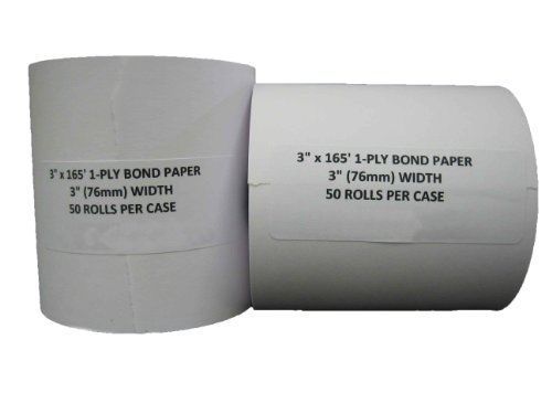 Pospaperroll 3&#034; x 165&#039; cash register 1 ply bond printer pos paper roll 50 rolls for sale