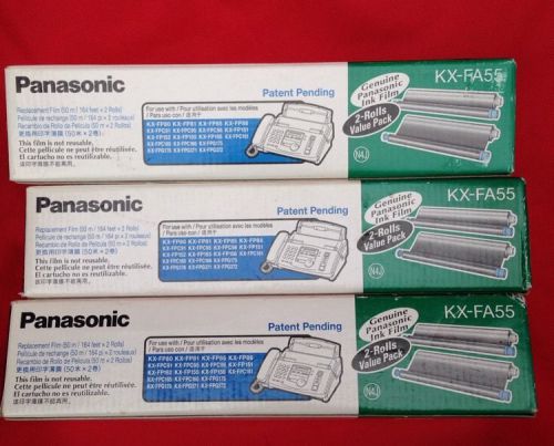 Lot Of 3 PANASONIC KX-FA55 replacement film - Original -three double packs -NEW