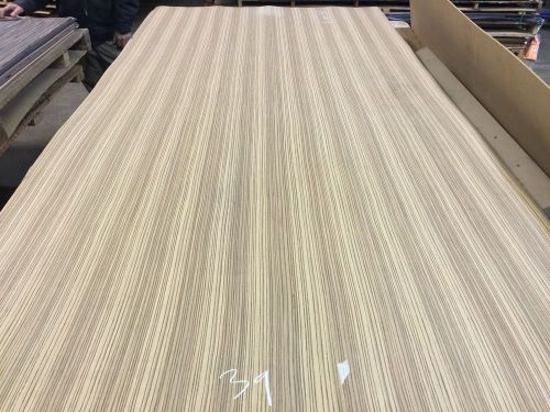 Wood Veneer Recon Zebrawood 44x96 1 Piece 10Mil Paper Backed &#034;EXOTIC&#034; 36A 39