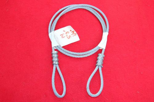 1/4&#034; GALVANIZED WIRE ROPE CABLE 63&#034; (5&#039; - 3&#034;) w/ Ends / Eye Loops ~ 7 x 19