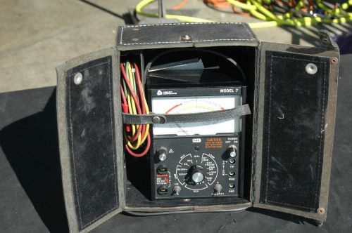Triplett model 7 gte analog loop tester, tested working w/leads case &amp; manual for sale
