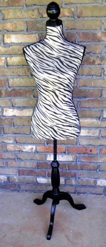 Zebra SEQUIN Premium Retail Jeresey Dressmaker Form w/ Black Base