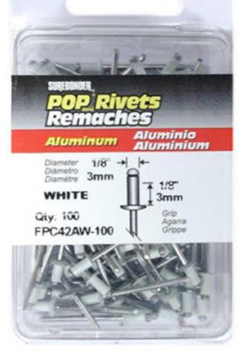 FPC Surebonder, 100pk Short White Aluminum Rivet FPC42AW-100