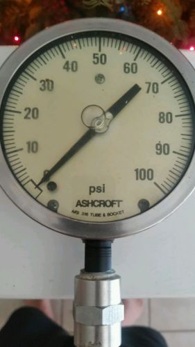 Ashcroft Test Gauge 0-100.   5 Inch Diameter