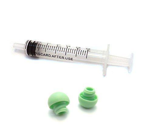 3ml SLIP Luer Syringes with caps - 50 white syringes 50 GREEN Caps (No needles)