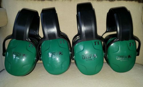 4 Howard Leight Thunder T1F Light Green Plastic Headband Folding Earmuffs