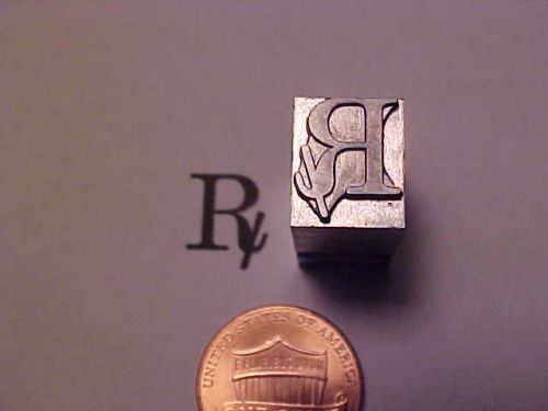 RX Symbol Stamp Pharmacy Medicine Prescription DRUGS! Letterpress printers block