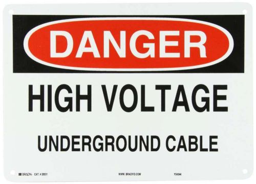 Brady 25551 Plastic Electrical Hazard Sign, 10&#034; X 14&#034;, Legend &#034;High Voltage Unde