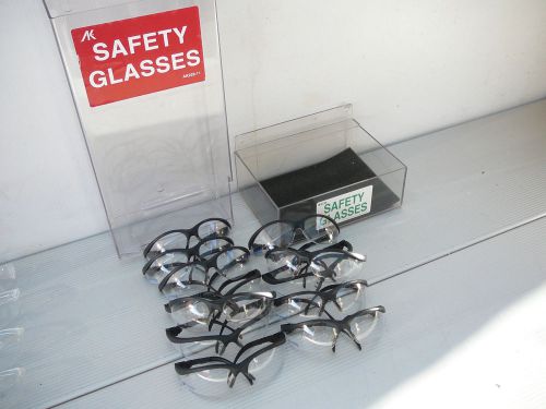 AK Safety Glass Display Case with 12 Ansi compliant Crews Hinged safety glasses