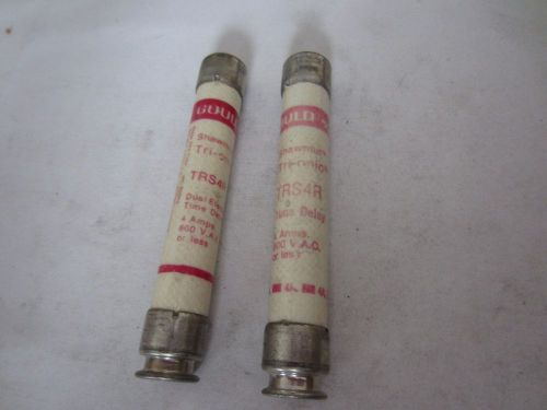 Lot of 2 Gould Shawmut TRS4R Fuses 4A 4 Amps Tested