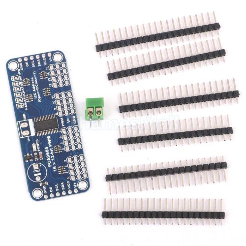 16-channel 12-bit pwm/servo driver i2c interface module +3 row pins for arduino for sale