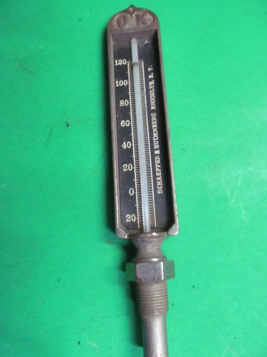 VINTAGE Schaeffer &amp; Budenberg Thermometer TEMPATURE GUAGE Brooklyn NY
