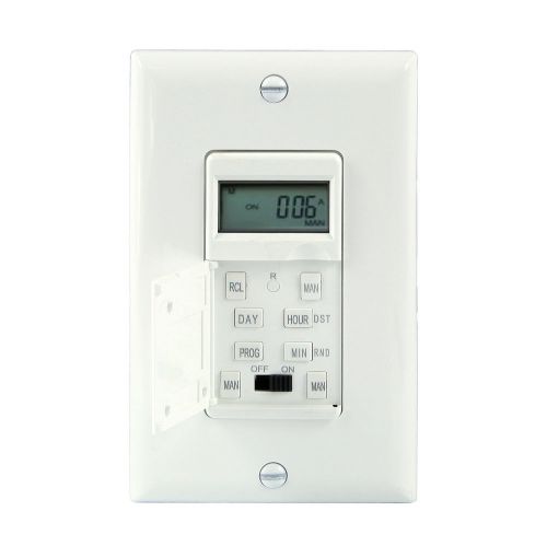 New 7 day in wall programmable digital timer led light time switch white for sale