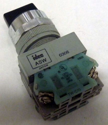 Idec asw 0306 a600 tw-c10 rotary three position switch assembly for sale